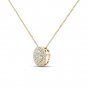 Sold 10k Yellow Gold 0.5Ct Round Cut Diamond Cluster Halo Necklace HI I2
