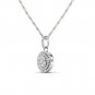 Genuine 10k White Gold 0.5Ct Round Cut Real Diamond Halo Necklace HI I2