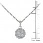 Genuine 10k White Gold 0.5Ct Round Cut Real Diamond Halo Necklace HI I2