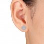 Genuine 10K White Gold 0.50 Ct Natural Round Cut Diamond Cluster Earrings