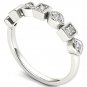 Genuine 10K White Gold 0.10 Ct Brillant Round Cut Diamond Wedding Band