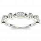 Solid 10K White Gold 0.10 Ct Round Cut Diamond Wedding Band Solid 10K White Gold 0.10 Ct Round Cut Diamond Wedding Band