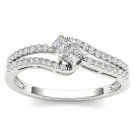 14K White Gold 0.33 Ct Princess Cut Diamond Two Stone Engagement Ring I2 14K White Gold 0.33 Ct Princess Cut Diamond Two Stone Engagement Ring I2