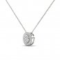 Sold 10k White Gold 0.5Ct Round Cut  Diamond Cluster Halo Necklace HI I2
