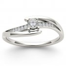 14k White Gold 0.10 Ct Natural Round Cut Diamond Fashion Engagement Ring HI I2 14k White Gold 0.10 Ct Natural Round Cut Diamond Fashion Engagement Ring HI I2