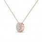 Sold 10k Rose Gold 0.5Ct Round Cut Diamond Cluster Halo Necklace HI I2