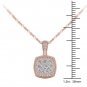 Genuine 10k Rose Gold 0.5Ct Round Cut Diamond Cluster Halo Necklace HI I2