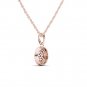 Genuine 10k Rose Gold 0.5Ct Round Cut Real Diamond Halo Necklace HI I2