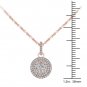 Genuine 10k Rose Gold 0.5Ct Round Cut Real Diamond Halo Necklace HI I2
