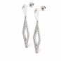 S925 Sterling Silver 0.33Ct Natural Round Cut Diamond  Dangle Earrings I2