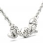 10k White Gold 0.15 Ct Natural Round Cut Diamond Love Pendant Necklace HI I2