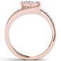 14K Rose Gold 0.62 Ct Princess Cut Diamond Two Stone Engagement Ring