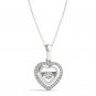 Solid 925 Silver 0.25 CT Round Cut Natural Diamond Heart Pendant Necklace HI I2