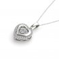 Solid 925 Silver 0.25 CT Round Cut Natural Diamond Heart Pendant Necklace HI I2