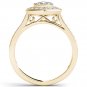 10K Yellow Gold 0.50 Ct Brilliant Round Cut Diamond Cluster Engagement Ring