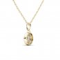 Genuine 10k Yellow Gold 0.5Ct Round Cut Real Diamond Halo Necklace HI I2