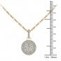 Genuine 10k Yellow Gold 0.5Ct Round Cut Real Diamond Halo Necklace HI I2