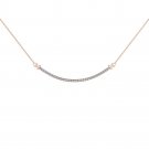 Natural 10k Rose Gold 0.25Ct Round Cut Solid Diamond Bar Necklace HI I2 Natural 10k Rose Gold 0.25Ct Round Cut Solid Diamond Bar Necklace HI I2