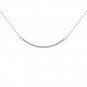 Natural 10k Rose Gold 0.25Ct Round Cut Solid Diamond Bar Necklace HI I2