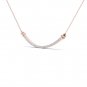Natural 10k Rose Gold 0.25Ct Round Cut Solid Diamond Bar Necklace HI I2