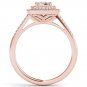14K Rose Gold 0.33 Ct Brillant Round Cut Diamond Cluster Engagement Ring