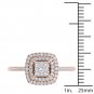 14K Rose Gold 0.33 Ct Brillant Round Cut Diamond Cluster Engagement Ring