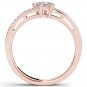Genuine 14K Rose Gold 0.33 Ct Brillant Princess Cut Diamond Engagement Ring