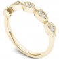 Genuine 10K Yellow Gold 0.06 Ct Round Cut Diamond Wedding Band
