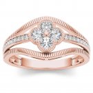 Genuine 0.33 Carat 10K Rose Gold Natural Round Cut Diamond Engagement Ring HI Genuine 0.33 Carat 10K Rose Gold Natural Round Cut Diamond Engagement Ring HI