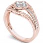 Genuine 0.33 Carat 10K Rose Gold Natural Round Cut Diamond Engagement Ring HI