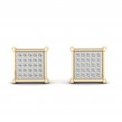 10k Yellow Gold 0.85 Ct Brilliant Round Cut Diamond Cluster Stud Earrings I2 10k Yellow Gold 0.85 Ct Brilliant Round Cut Diamond Cluster Stud Earrings I2