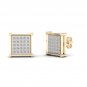 10k Yellow Gold 0.85 Ct Brilliant Round Cut Diamond Cluster Stud Earrings I2