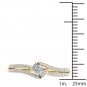 14K Yellow Gold 0.33 Ct Princess Cut Diamond Two Stone Engagement Ring I2
