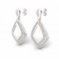 S925 Sterling Silver 0.25Ct  Natural Round Cut Diamond  Dangle Earrings