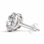 0.50 Ct Brilliant Round Cut Diamond  Halo Stud Earrings in 10k White Gold