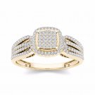 14k Yellow Gold 0.35Ct Round Cut Diamond Halo Cluster Engagement Ring HI I2 Size 14k Yellow Gold 0.35Ct Round Cut Diamond Halo Cluster Engagement Ring HI I2 Size