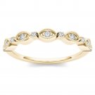 Genuine 10K Yellow Gold 0.10 Ct Round Cut Diamond Wedding Band