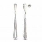 S925 Sterling Silver 0.33Ct Natural  Diamond  Dangle Earrings HI I2