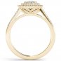 Genuine 14K Yellow Gold 0.33 Ct Round Cut Diamond Cluster Engagement Ring