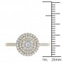 Genuine 14K Yellow Gold 0.33 Ct Round Cut Diamond Cluster Engagement Ring