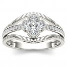 Genuine 0.33 Carat 10K White Gold Natural Round Cut Diamond Engagement Ring HI Genuine 0.33 Carat 10K White Gold Natural Round Cut Diamond Engagement Ring HI