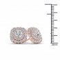 0.50 Ct Natural Round Cut Diamond Double Halo Stud Earrings in 10k Rose Gold
