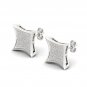 10k White Gold 0.25 Ct Brilliant Round Cut Diamond Cluster Stud Earrings I2