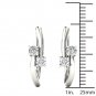 10k White Gold 0.33 Ct Brilliant Round Cut Diamond Two-Stone Hoop Earrings