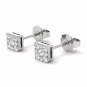 Solid 925 Sterling Silver 0.50 Ct Round Cut Diamond Stud Earrings HI I2