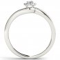 Natural 14k White Gold 0.25 Ct Diamond Halo Bypass Engagement Ring HI I2 Size 7