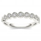 Genuine 10K White Gold 0.12 Ct Solid Round Cut Diamond Wedding Band Genuine 10K White Gold 0.12 Ct Solid Round Cut Diamond Wedding Band