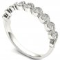 Genuine 10K White Gold 0.12 Ct Solid Round Cut Diamond Wedding Band