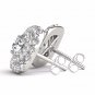 0.50 Ct Natural Round Cut Diamond Double Halo Stud Earrings in 10k White Gold