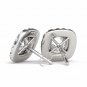 0.50 Ct Natural Round Cut Diamond Double Halo Stud Earrings in 10k White Gold